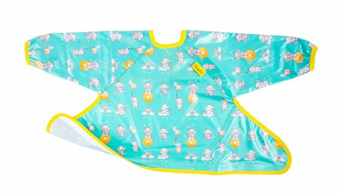 Bibaelin® BIBABIB™ – Bavoir à Manches Longues Bébé Imperméable – Idéal DME et Diversification Alimentaire – Tablier Repas Anti-Salissures, Compatible avec Kit Plateau BibaTray, 6-36 Mois