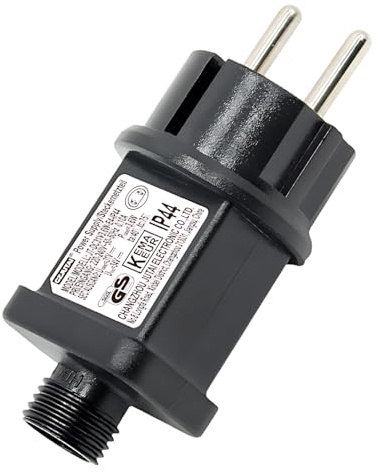 4.5V Trafo für Lichterkette, Netzteil Lichterkette Wasserdicht IP44, LED Adapter Stecker für Weihnachtsbeleuchtung Glühbirnen Eiszapfenlichter