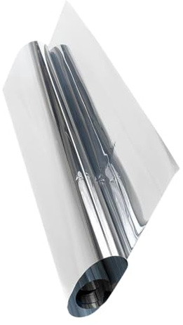 One-Way Window Film Silver PET Heat Insulation Sun Protection | Window Film Privacy, Static Adhesive Design, Natural Light for Glass Doors and Home Decor