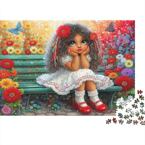 Gartenbank Mädchen 1000 Teile Puzzle Papier Erwachsene Entspannung Konzentration Deko Geschenk 70x50cm/1000pcs 70x50cm/1000pcs