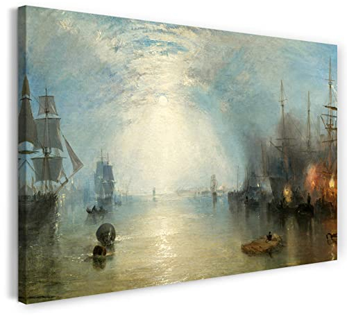 Printed Paintings Leinwand (100x70cm): William Turner - Keelmen Heaving in Coals by Moonlight