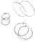 FOCALOOK Damen Große Hoop Ohrringe Set 3 Paare Silber Ton Creolen Runde Kreis Ohrringe 30/50/70mm Elegant Ohrschmuck für Frauen Mädchen Bürodamen