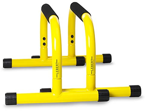 Lebert Fitness Parallettes Gelb - Calisthenics Equipment ✓ Dip-Station ✓ Push-Up-Ständer ✓ Körpergewichtsausrüstung ✓ Dipstangen ✓ für intensiven Gebrauch