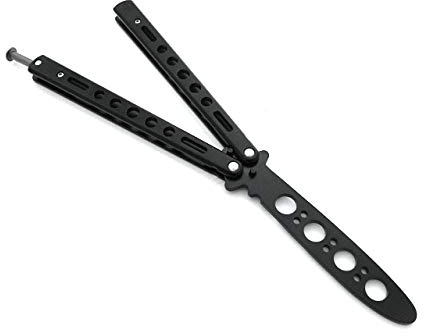 KOSxBO® CSGO Butterfly Trainingsmesser 23 cm schwarz - Klappmesser - Taschenmesser - Gürtelmesser - Trainings Butterfly