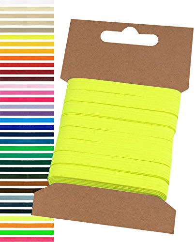 maDDma 5m Gummiband 6,6mm Gummilitze Wäschegummi elastisches Band Wäscheband Farbwahl, Farbe:Neongelb