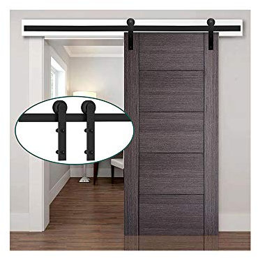 20FT/610cm Sliding Door Hardware Sliding Track Barn Door Kit for Single Barn Door