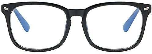 MAGIMODAC Blaulichtfilter Lesebrille eckig Damen Herren Anti Blaues Licht Lesebrillen Sehhilfe Brille Computer-Lesebrillen Brille ohne Sehstärke (Hell schwarz, 0.00)