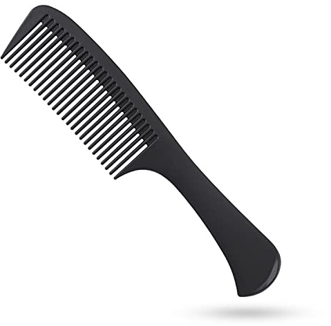 Large Detangling Comb With Professional Handle - Carbon Fiber, Cutting, Hairdressing, Styling, Round Tooth, Barber, Travel Hair Comb for Men and Women