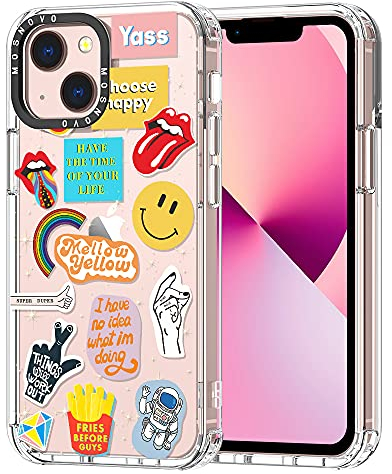 MOSNOVO für iPhone 13 Hülle – Durchsichtige, schlanke, stoßfeste TPU+PC-Handyhülle, [6,6 Fuß Fallschutz/Anti-Abziehen] - Popkultur