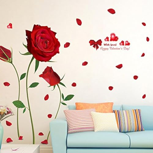 COVPAW® Graz Design Sticker mural XXL Motif roses rouges