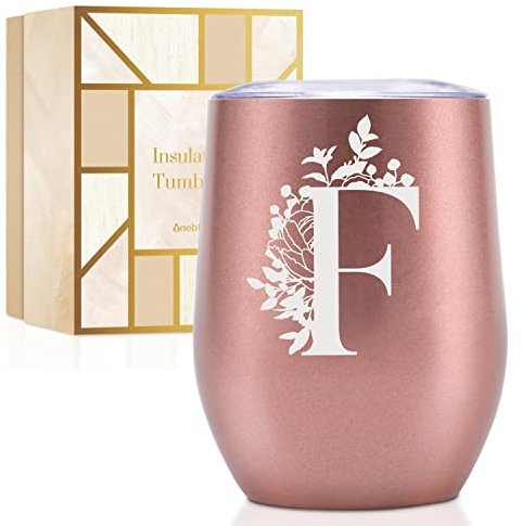 Thermobecher Personalisiert, Geburtstagsgeschenk für Frauen, Personalisierte Geschenke Für Freundin, Schwester, Mütter, Tochter, Tante - Kaffeetasse 340 ml, Kaffeebecher mit Deckel, Roségold, F