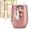 Thermobecher Personalisiert, Geburtstagsgeschenk für Frauen, Personalisierte Geschenke Für Freundin, Schwester, Mütter, Tochter, Tante - Kaffeetasse 340 ml, Kaffeebecher mit Deckel, Roségold, F
