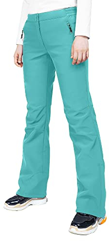 33,000ft Damen Skihose Outdoorhose Wasserdicht Winddichte Softshellhose Warme Gefütterte Trekkinghose Atmungsaktive Schnelltrocknende Thermohose Wanderhose Winter Ski Pants Women Türkis 46 * 29L