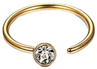 Beydodo Nase Piercing, Nasenring Edelstahl Hoop 6MM mit Zirkonia, Körperschmuck Piercing Ringe