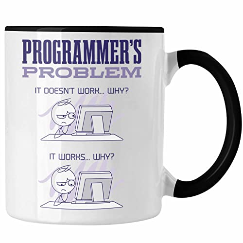 Trendation - Programmierer Tasse Geschenk Coder Tasse Nerd Softwarentwickler Geschenkidee (Schwarz)