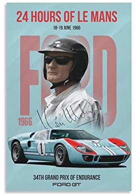 Vintage-Auto-Poster Ford GT40, dekoratives Gemälde, Leinwand, Wandposter und Kunstbild, modernes Familien-Schlafzimmer, Deko-Poster, 30 x 45 cm