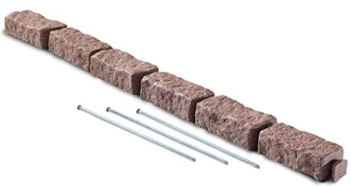Beuta Landscape Edging | Garden Edging Border | Faux Stone Bricks for Lawn edging, Flower beds, Pathways & Yard Edging– 1 Pack | Each Section Has 6 Bricks 48L x 4W x 2.25H | 3 Spikes |Cobblestone