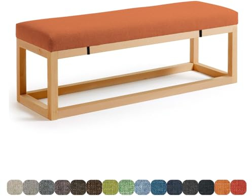 Lsjoaw Bankauflage Bankkissen Sitzauflage Sitzkissen Bank 80X40X3CM Stuhlkissen Bankpolster Schaukel mit abnehmbarem Bezug für Fensterbank Outdoor Gartenmöbel Terrasse Drinnen Sitz,Orange