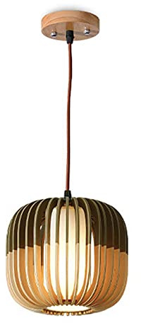 SDUYTDG Créatif Beige Et Vert Bambou Lanterne Plafond Suspension pour Chambre en Bois Décor Lustre Lampe pour Balcon Luminaires Suspendus Éclairage pour Lampe De Cuisine