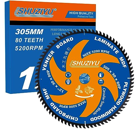 LSHUZIYU. 305mm 80T, Centre hole 30mm with 25.4-22.23-20-15.88mm Washer. Wood Working Circular Saw Blade. Mitre Saw Blade, Table Saw Blade