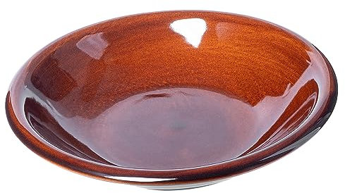 KADAX Piatto piano in argilla con strato di ceramica, piatto piano lavabile in lavastoviglie, piatto da portata per colazione, torte, dessert (profondo, 1 pezzo)