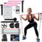 LEXIL Pilates-Bar-Übungsset, stapelbar, 3 Paar Widerstandsbänder (15, 20, 13,6 kg) – Heim-Fitnessgerät für Männer und Frauen, Workout-Set für Körperstraffung, mit Fitness-Video (Rosa)