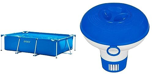 Intex - 28272NP - Piscine Metal Frame Junior Rect Tubulaire (L) 3,00 X (L) 2,00 X (H) 0,75M & 29040NP - Diffuseur Flottant 12,7cm