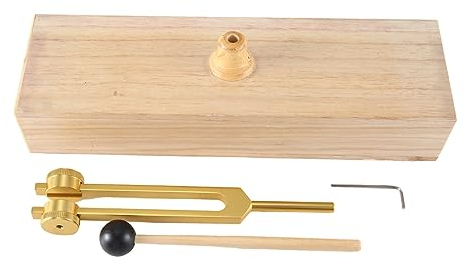 Evzvwruak Stimmgabel Aus Aluminium, 136,1 Hz, mit Resonanzkasten und Hammer, für Chakra, Yoga, Entspannung