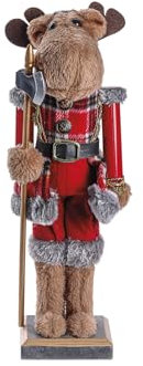 INTRECCI Schiaccianoci di Natale, Altezza 40 cm, Addobbo Natalizio, Grandi Dimensioni, Elegante, Perfetto per Decorare L'Albero e la Casa, Simbolo di Buon Augurio, Regalo Originale. Fantasia: Renna