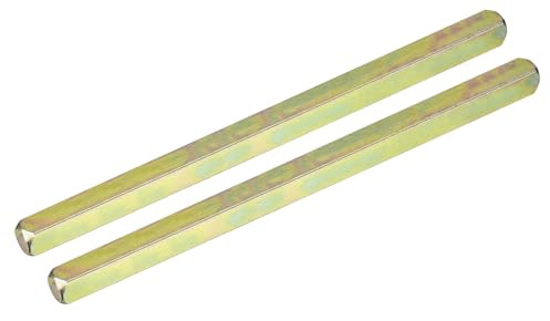 sourcing map 2Pcs Door Knob Spindle, Spare Door Handle Spindle Bar, 140mm Long Door Spindle Replacement Door Handle Parts, Gold