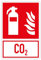 Aufkleber Brandschutzzeichen „CO2 Feuerlöscher“ Kombischild Symbol Folie selbstklebend ISO 7010 (F001) | 20x30 cm Made in Germany