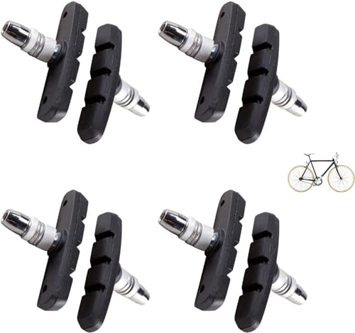 V-Brake Bremsbeläge,Fahrrad Bremsbeläge mit Bolzen Langlebig & Passgenau Bremsklötze,4 Paar Bremsbelag-Set,Fahrradbremsen Bremsklötze Bremsbacken Bremsschuhe Fahrradbremsen Vorne und Hinten