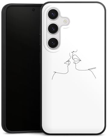 DeinDesign Organic Case Bio Hülle Nachhaltige Handyhülle kompatibel mit Samsung Galaxy S24 Kussmund Line Art Liebe