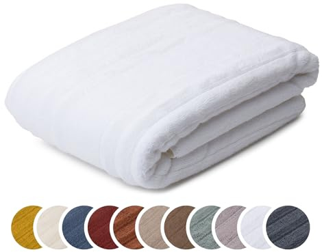 liebling Badetuch Luxus Bio Baumwolle, Serie Marseille, 770 gr. / m², 100 x 150 cm, Ökotex, 60 Grad, saugstark, schnelltrocknend, Farbe: weiß