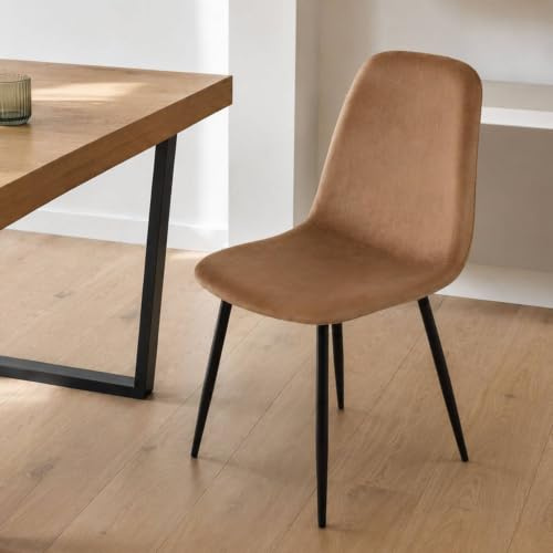 Dmora Stuhl Pismo Beige, gepolstert, Traglast 120 kg