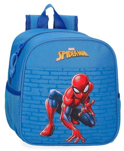 Marvel Spiderman vigilante Mochila Preescolar Adaptable a Carro Azul 21x25x10 cms Poliéster 5,25L
