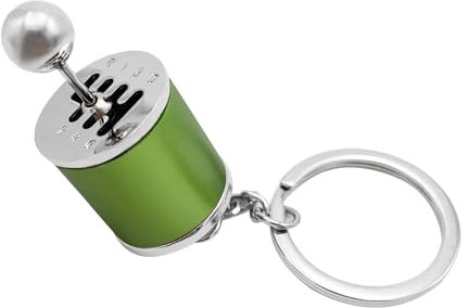 Kewucn Llavero creativo de palanca de cambios para coche, llavero creativo de palanca de cambios de transmisión manual de 6 velocidades, llavero de cambio de caja de cambios automática (verde)
