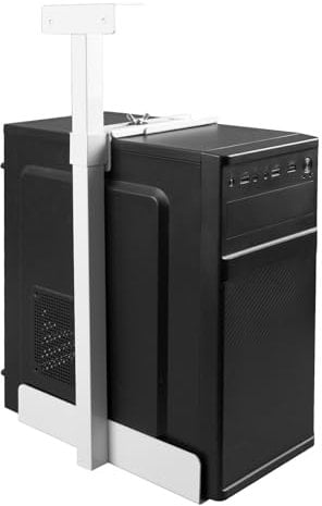 Soporte para PC debajo del escritorio, soporte para ordenador para debajo de la mesa, material de acero completo, hasta 35 kg, altura ajustable 50-530 mm, funciona con la mayoría de los anfitriones