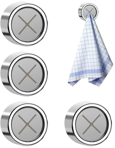 4 Piezas Cuelga Trapos Cocina, Adhesivos Ganchos para Toallas, Soportes para Toallas de Té, Colgador Paños Cocina,Redondo Ganchos Adhesivos Ganchos para Baño, Cocina y Hogar