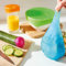 Set of 4 Reusable Food Covers – Fridge & Freezer Safe Stretch & Cling Flexible Self-Adjusting Silicone Caps Tops Lids for Fresh Food, Fruit, Veg, Tins, Bowls, Cans, Glasses, Containers