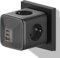 OUFUYU Multipresa Cubo Ciabatta Multipresa USB 33W, Presa multipla cubo 4 AC Prese 2 USB-C e 1 USB-A, Prese 4000W/16A, 7 in 1 Spina multipla per Ufficio Casa Viaggio Nero