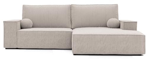GREKPOL Sofa mit Schlaffunktion 294x185 - Ecksofa mit Schlaffunktion und Bettkasten - Schlafsofa mit Bettkasten - Sofa 3 Sitzer - Couch Rechts