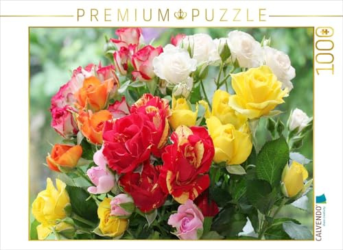 CALVENDO Puzzle Bunter Rosenstrauß | 1000 Teile Lege-Größe 64 x 48 cm Foto-Puzzle für glückliche Stunden