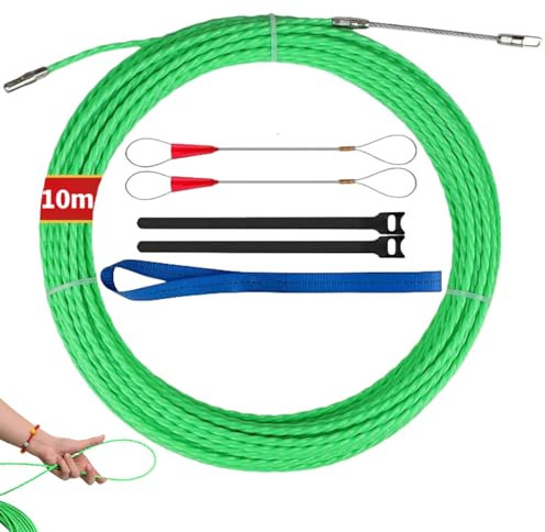 Guia Pasacables,10m Guia Pasacables Trenzada,Enhebrador de Alambre Electrico,Guia Pasacables Dispositivo,Para Cable de Comunicación Conducto la Colocación de Cables de Suelo