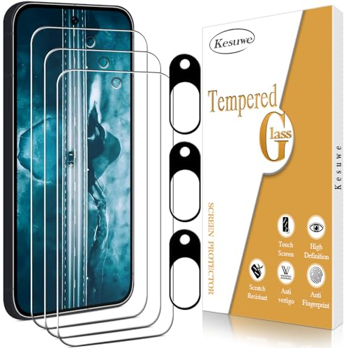 Kesuwe [3+3 Pack] Screen Protector for Google Pixel 9 with Camera Lens