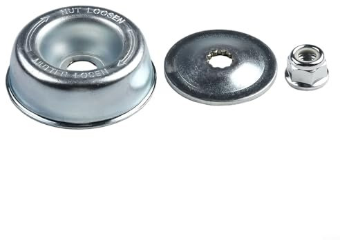 Kit de fixation de lame métallique pour tondeuse pour STIHL FS350 FS360 FS400 FS410 FS450, kit adaptateur de lame de tondeuse à gazon avec rondelle biseautée Rider Plate et écrou L/H pour