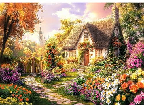 Yunlus Puzzles für Erwachsene 1000 Teile Unmöglich schwer schwierig herausfordernde Puzzles für Erwachsene 1000pc Puzzle Country Garden Jigsaw Puzzle 1000 Teile 70 x 50 cm