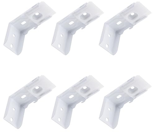 UFURMATE Lot de 6 supports en L pour stores zébrés - En métal blanc - Clips de fixation pour stores à rouleau - Support mural (montage intérieur et extérieur)