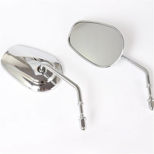 Motorrad Spiegel Für Touring Für Road Für King Für Glide Für Sportster 883 1200 Für Dyna Schwarze Motorrad-Rückspiegel Mit 8 Mm(Silver)