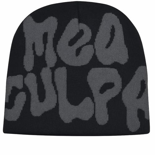 ZocRjvN Beanie Damen, Warme Strickmütze für Damen und Herren, MEA Culpa Beanie, Wintermütze Uni, Y2K Accessoires,Ideal für Ski, Snowboard, Stadt und Outdoor-Aktivitäten